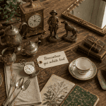 brocanteur qui achète tout table objets anciens