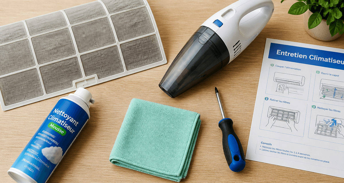 climatiseur nettoyage filtre et outils
