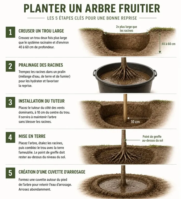 Étapes clés pour planter un arbre fruitier avec succès
