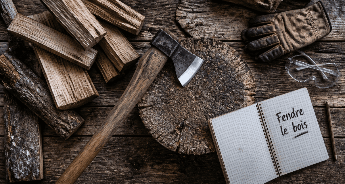 fendre le bois hache merlin bûches