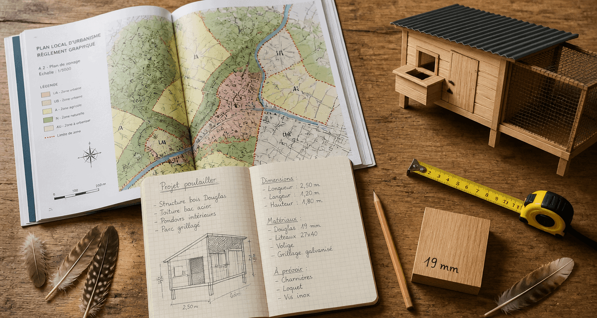 France poulailler plan urbanisme bois 19mm