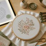 motif broderie main gratuit pdf tambour à broder et fils