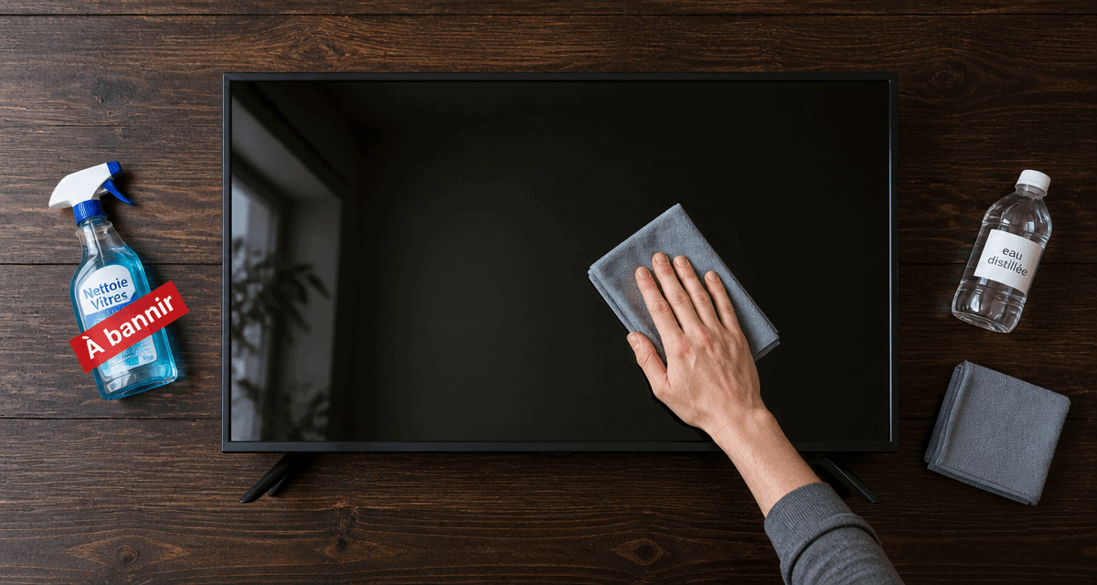 peut-on nettoyer un écran tv avec du produit à vitre