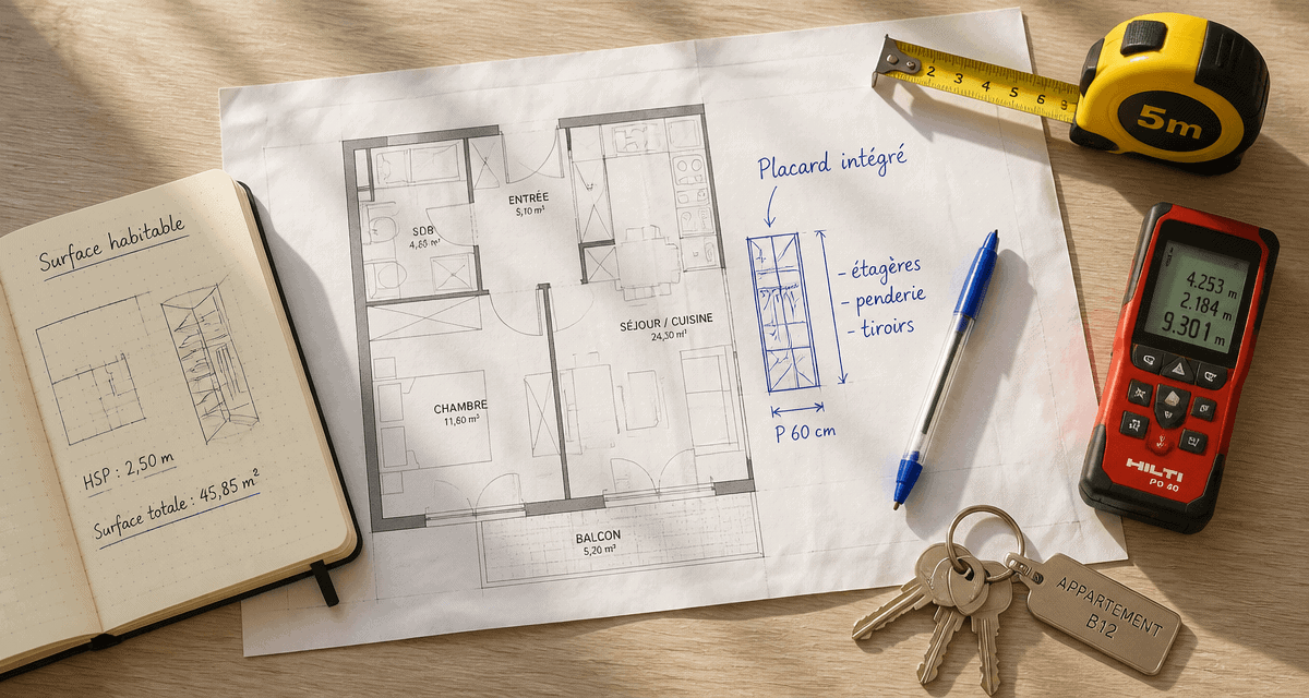 plan logement placard surface habitable