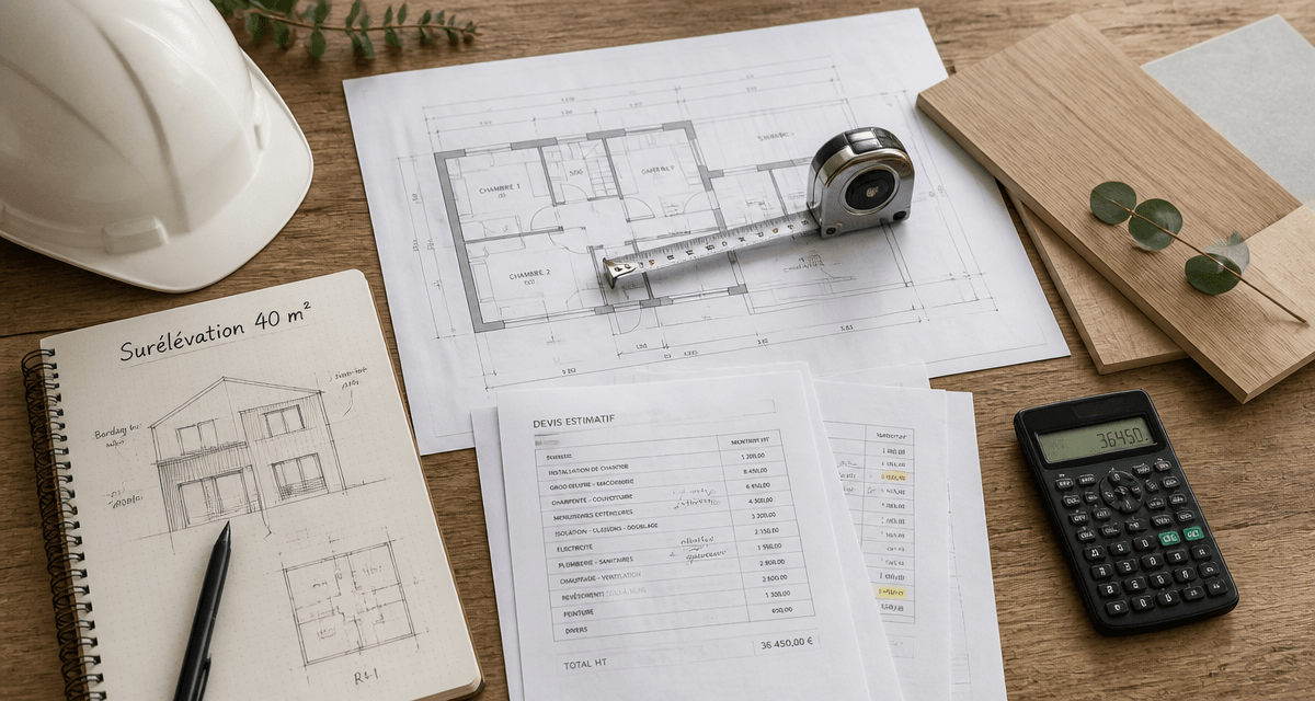prix surélévation maison 40m2 plans et devis