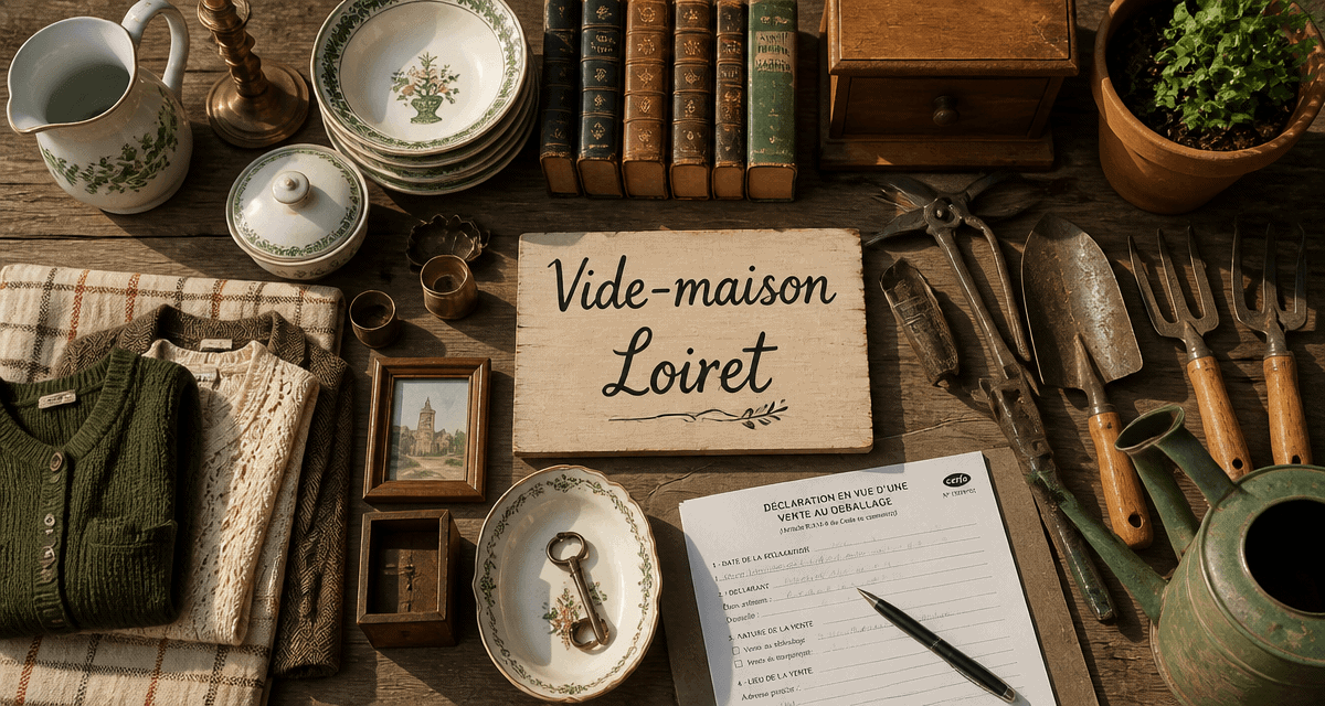 Vide maison Loiret table objets brocante déclaration Cerfa