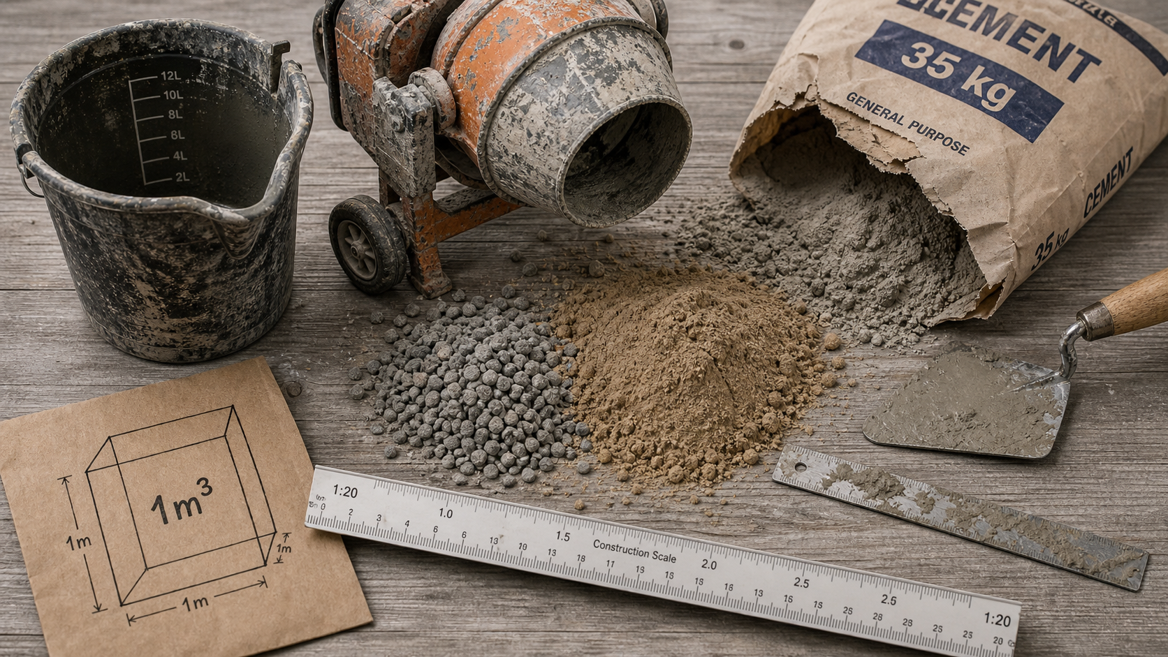 1m3 de beton : dosage, poids et coût