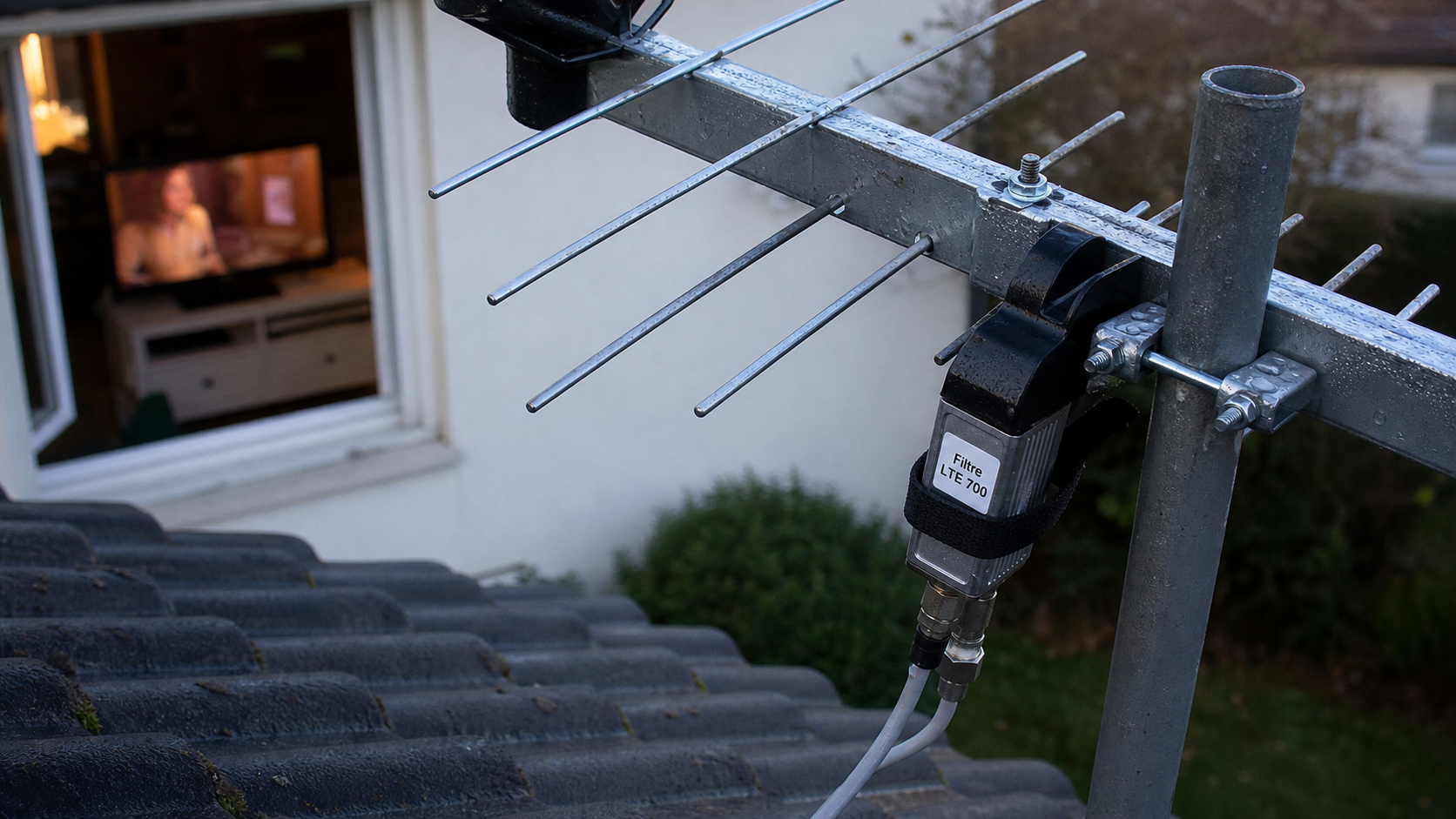 Antenne rateau avec filtre LTE 700 pour TNT UHD et moins d’interférences 5G