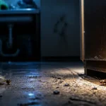 Cafard dans la maison signification : infestation nocturne sous un meuble