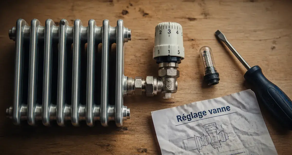 Fonctionnement vanne thermostatique : réglage du radiateur