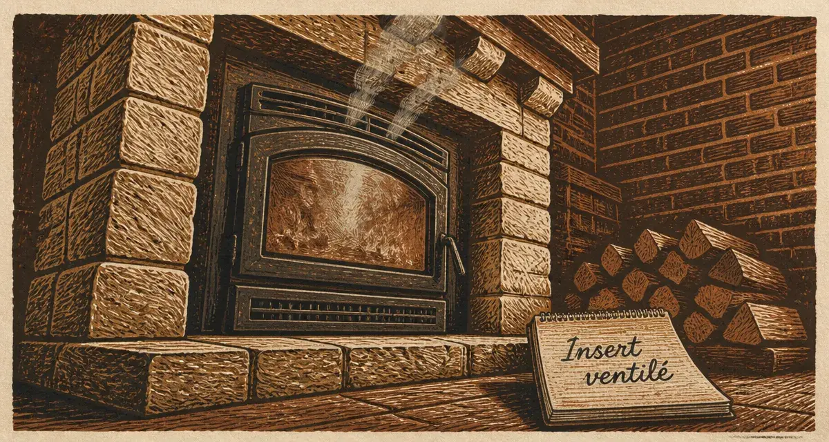 Insert avec ventilateur fonctionnement : cheminée en fonte