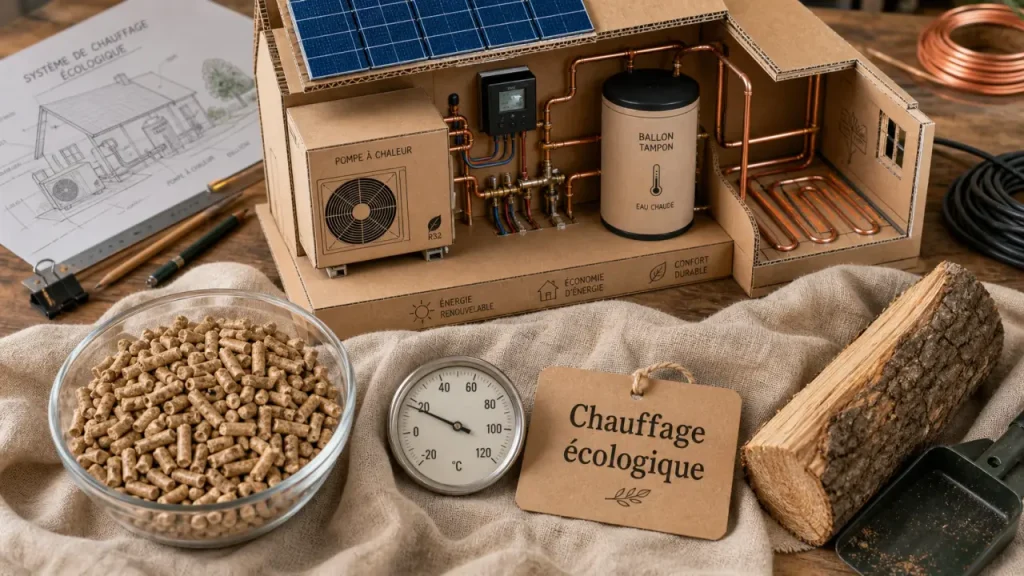 Chauffage écologique : comparaison bois, solaire et pompe à chaleur