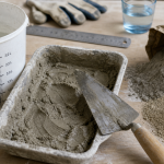Comment faire du ciment : dosage 1-3-0,5, sable et ciment.
