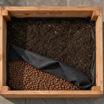 Fabriquer un carré potager soi-même : carré 120x120 en bois avec feutre et billes d’argile