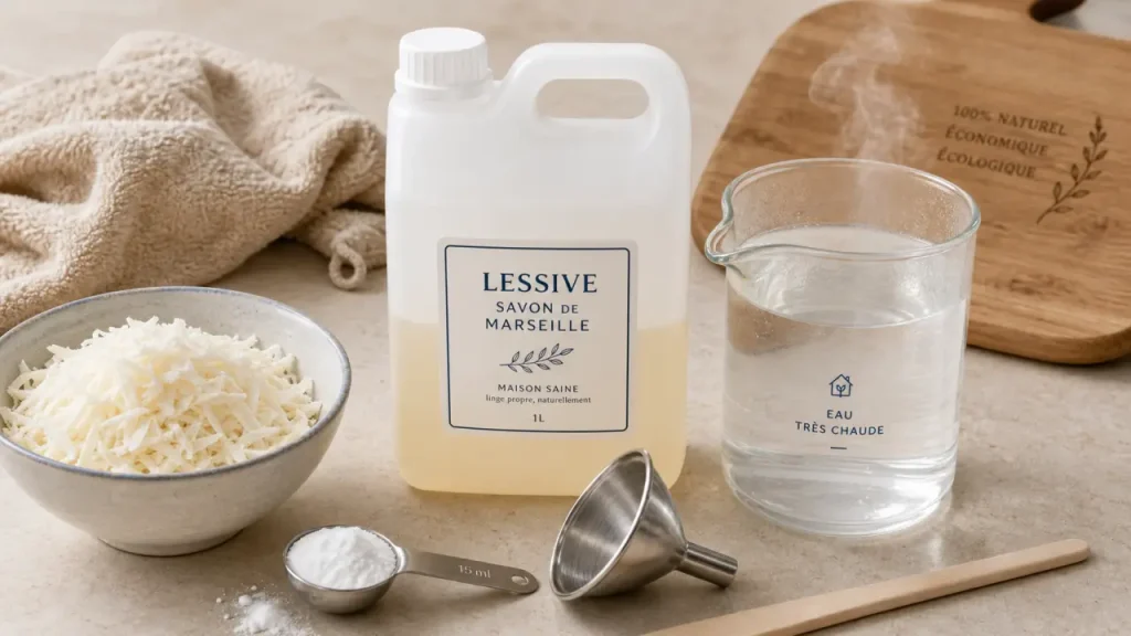 30 g pour 1 L : la recette de lessive au savon de Marseille qui évite le bloc compact