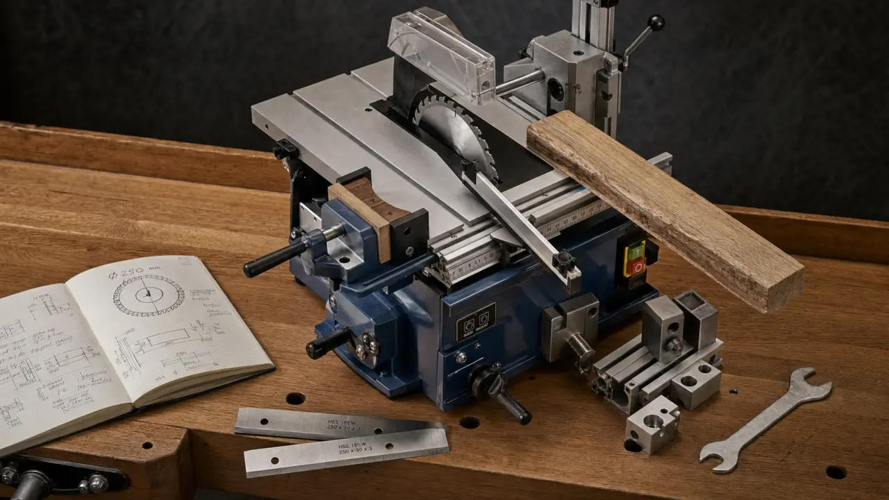 Machine pour travailler le bois : Ø 250/260 mm, combinée compacte