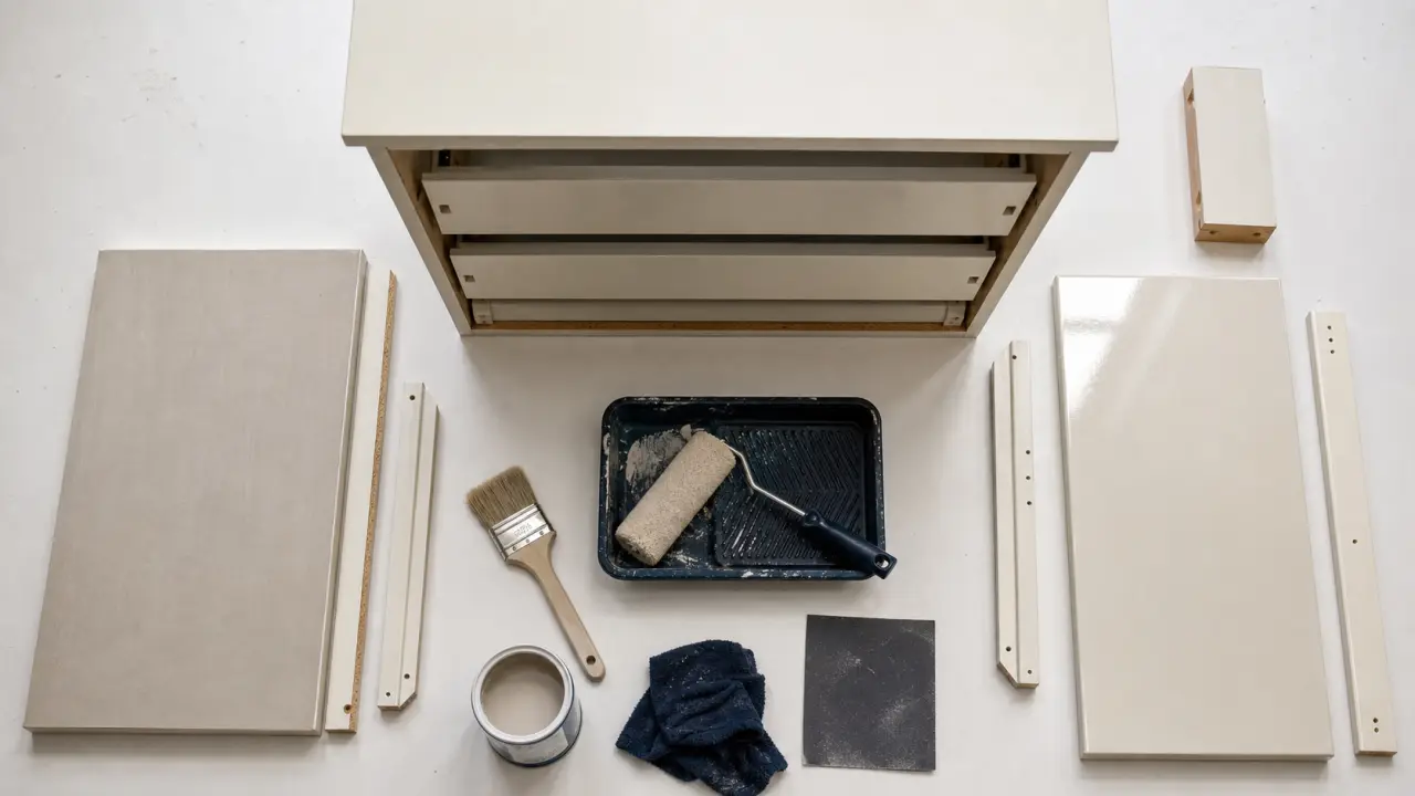 Peinture pour meuble IKEA avec sous-couche et ponçage pour éviter l’écaillage