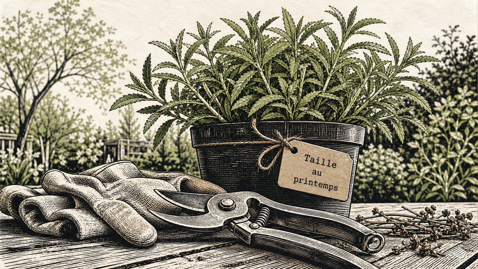 Quand tailler la verveine au printemps : sécateur et nœuds de taille