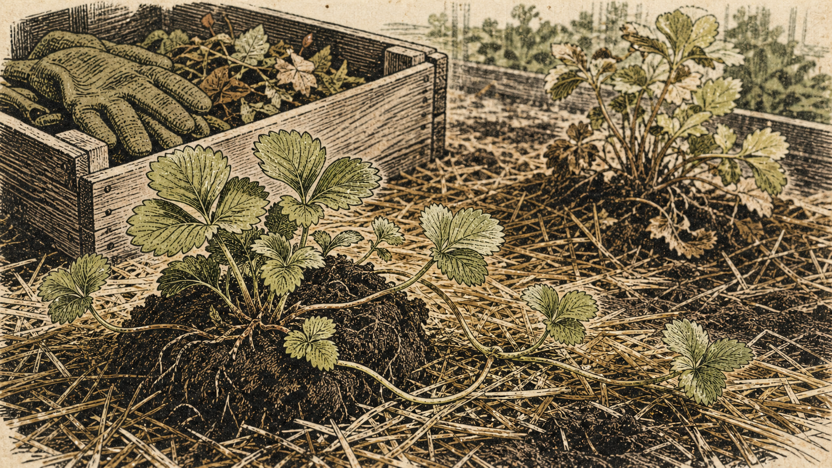 Que faire des vieux fraisiers : stolons et compost pour renouveler au sol