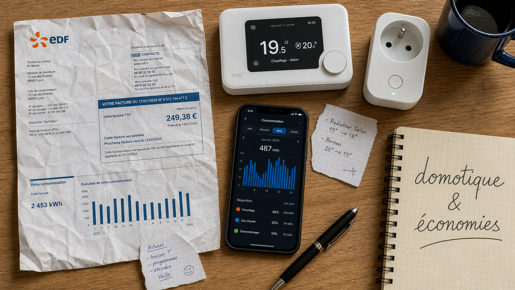 Thermostat connecté et scénario domotique pour réduire sa facture d’électricité avec la domotique