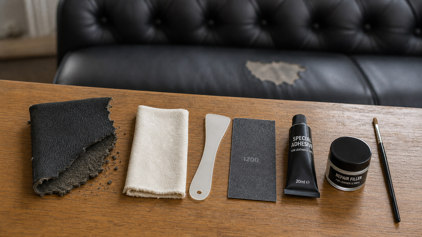 Réparer le simili cuir qui s'effrite avec un kit de réparation