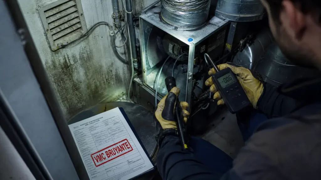 VMC collective bruyante en immeuble : moteur, bouches encrassées et syndic à prévenir