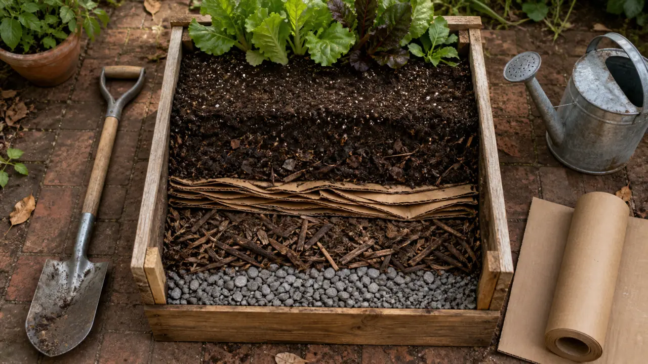 Que mettre au fond d'un carré potager : graviers, carton, compost et terreau