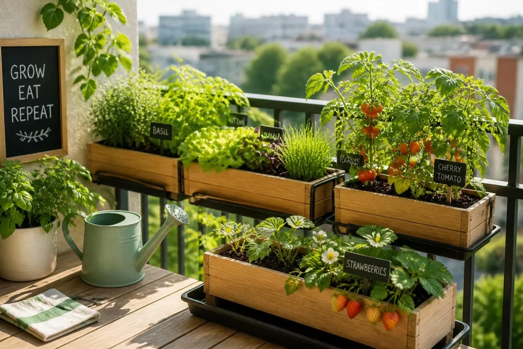 Comment réussir un potager sur balcon, entre soleil, bacs légers et cultures adaptées ?