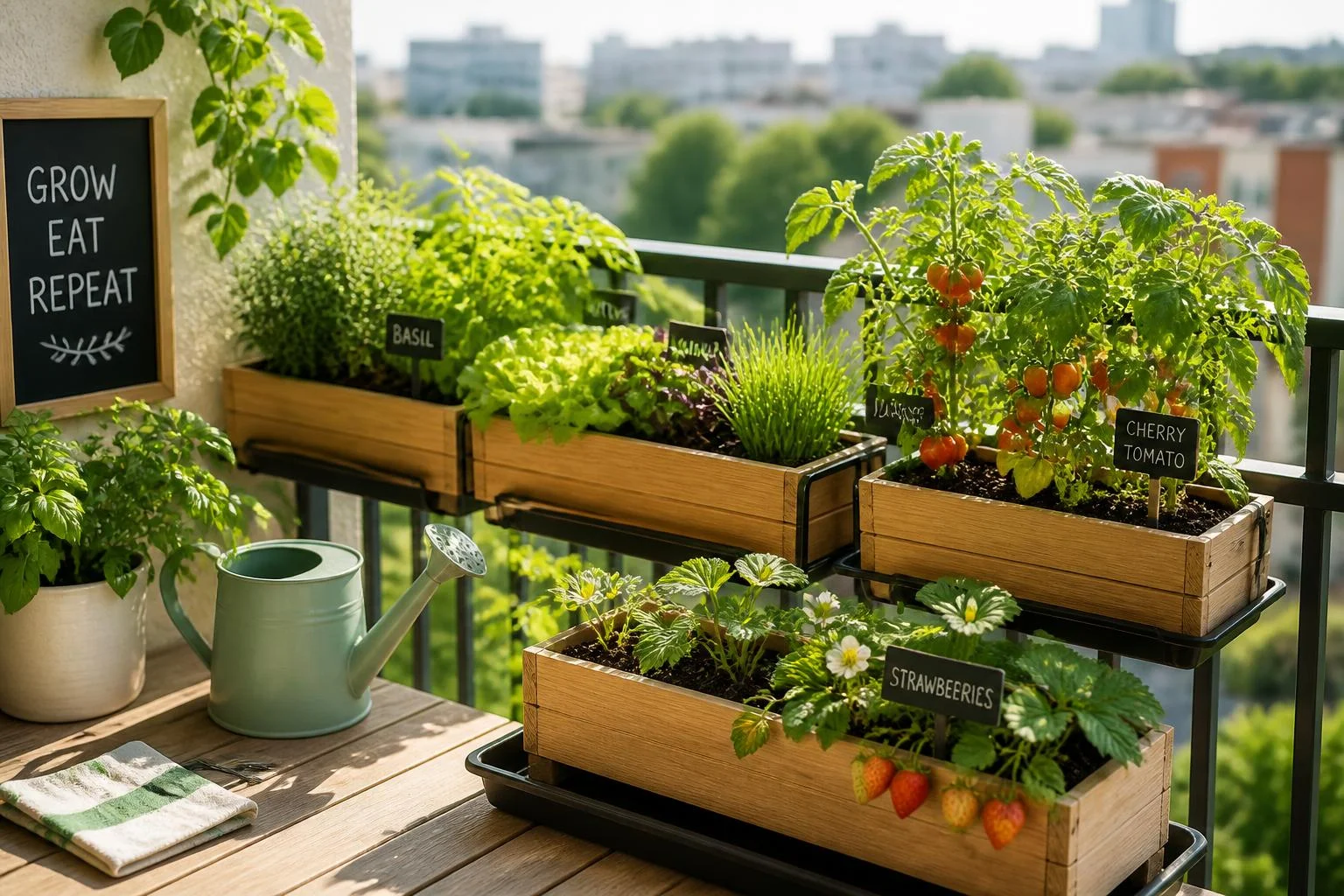 Réussir un potager sur balcon : soleil, bacs et cultures