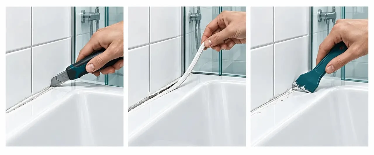 Comment enlever silicone : étapes de retrait d’un joint avec cutter et grattoir plastique