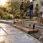 Paysagiste le Mans réalisant un devis jardin sur chantier