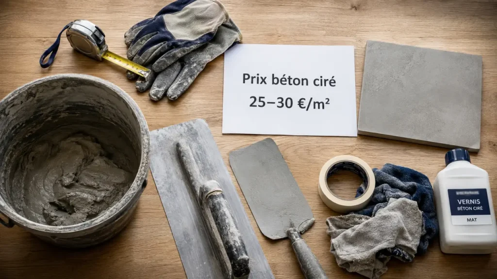 Le prix du béton ciré au m² dépend d’abord du support