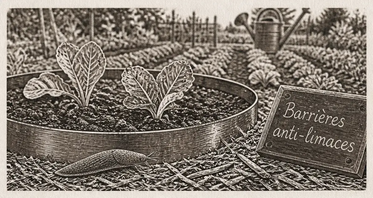 Répulsif naturel limace : ruban de cuivre anti-limaces dans un potager