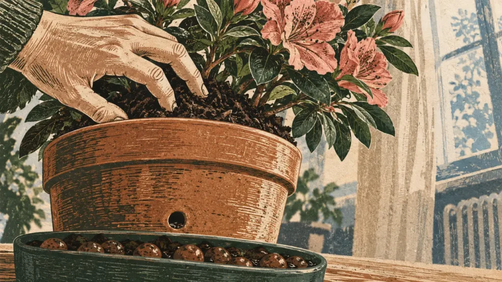 Azalée en pot : le bain de pieds pour éviter les feuilles jaunes et les racines noyées