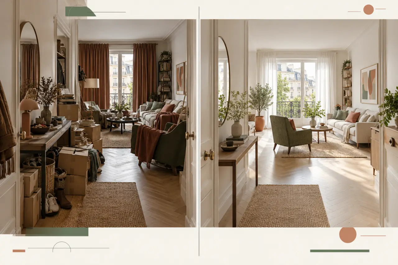Comment optimiser l’aménagement de votre intérieur avant le printemps avec une entrée et un salon réorganisés