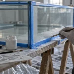 Peindre vitre sans traces : ruban de masquage et peinture sur verre